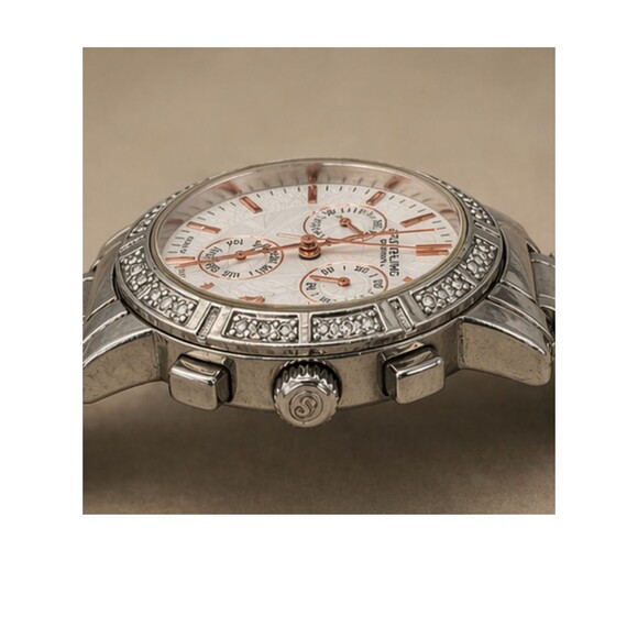 STUHRLING Diamond Bezel Chronograph Stainless Steel Dress Watch main image 6